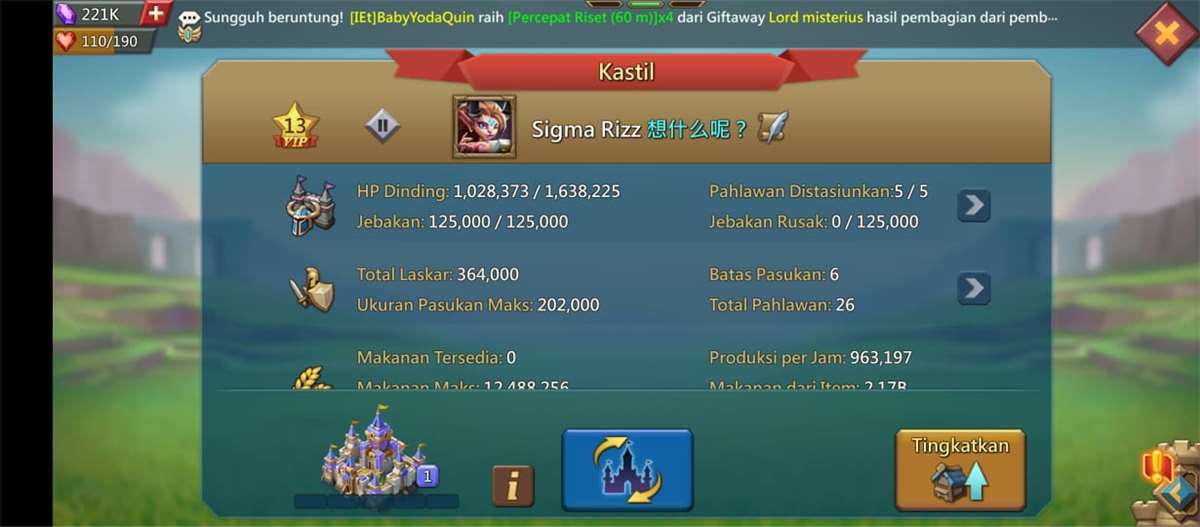 Penjualan akun permainan Lords Mobile Penjualan akun permainan Lords Mobile